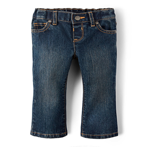 Baby And Toddler Girls Basic Bootcut Jeans - China Blue Wash