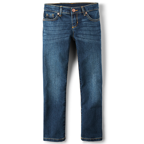 Jean básico ajustado para niñas, Medium Blue Wash