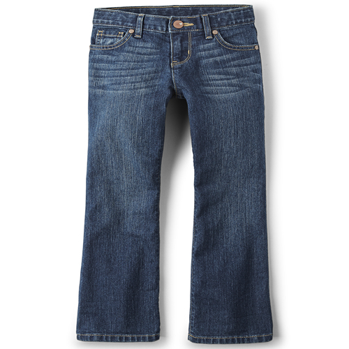 Jean básico corte bota para niñas, Indigo Stone Wash