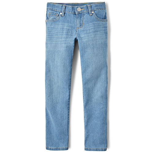 Jean básico ajustado para niñas, True Indigo Wash