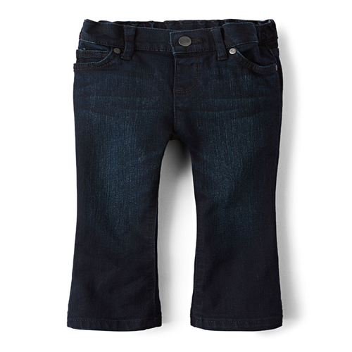 Baby And Toddler Girls Basic Bootcut Jeans - Dark Indigo Wash