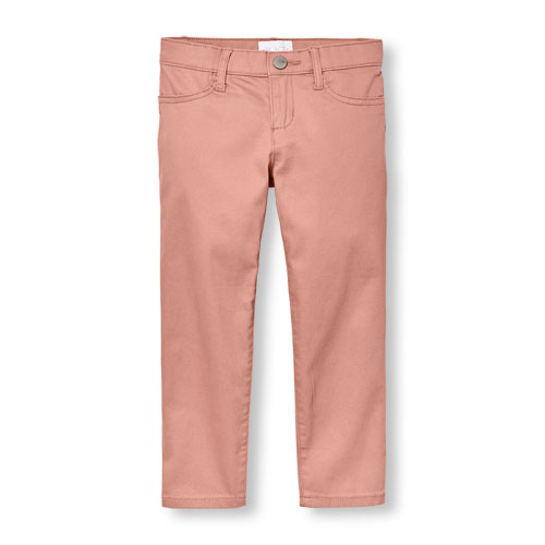 Jeggings lisos de tejido plano para niñas