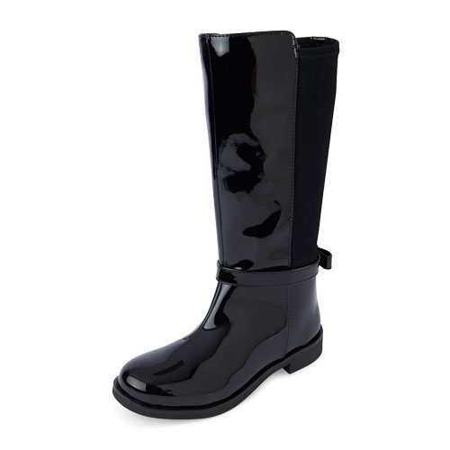Girls Faux Patent Leather Boots