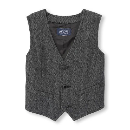 Toddler Boys Dressy Herringbone Vest