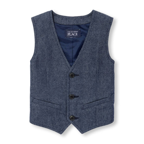 Toddler Boys Dressy Herringbone Vest