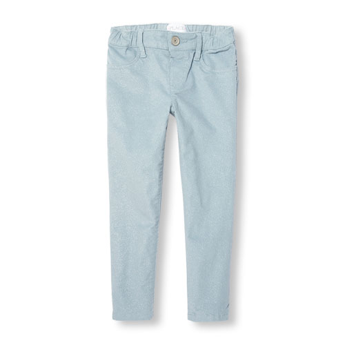 Girls Glitter Corduroy Woven Jeggings