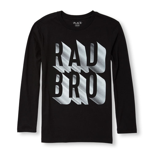Boys Long Sleeve 'Rad Bro' Graphic Tee