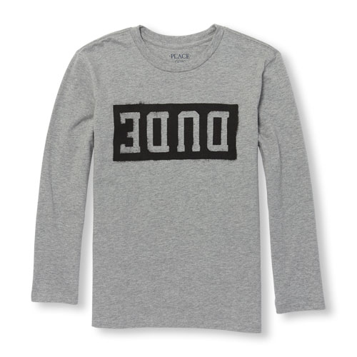 Boys Long Sleeve 'Dude' Graphic Tee