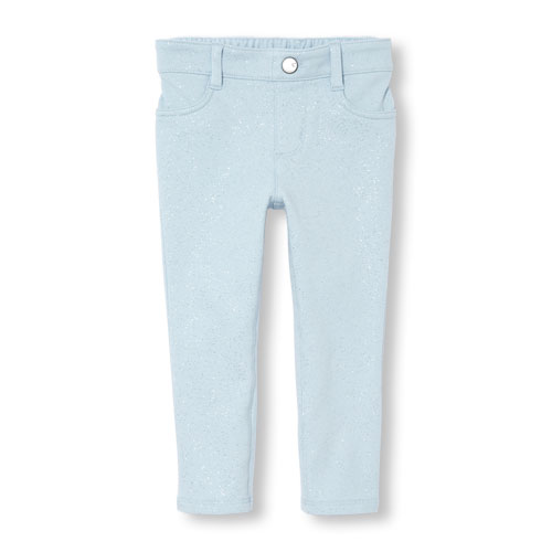 Jeggings de punto con brillos para niñas pequeñas