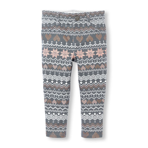 Toddler Girls Glitter Narnia Fair Isle Knit Jeggings