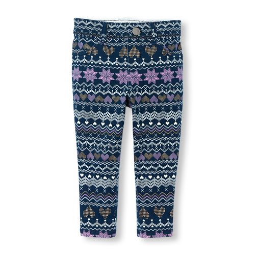 Toddler Girls Glitter Narnia Fair Isle Knit Jeggings