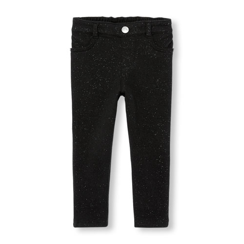 Jeggings de punto con brillos para niñas pequeñas
