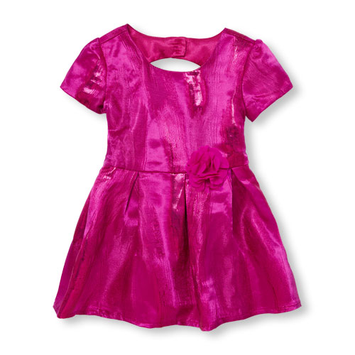Toddler Girls Short Sleeve Cutout Back Dress