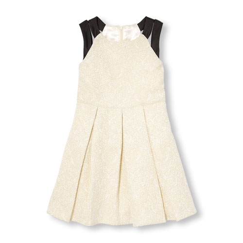 Girls Sleeveless Jacquard Dress