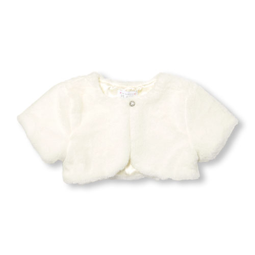 Toddler Girls Short Sleeve Faux Fur Shrug