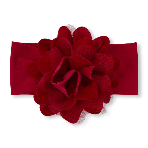 Baby Girls Oversized Mix-Fabric Flower Headwrap