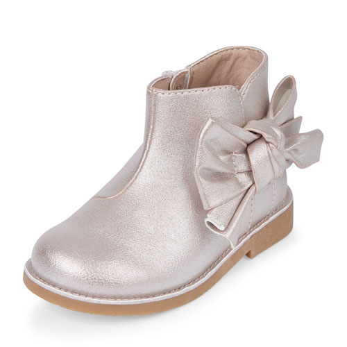Toddler Girls Bow Metallic Bootie