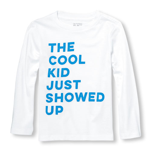 Toddler Boys Long Sleeve 'The Cool Kid Just Showed Up' Graphic Tee