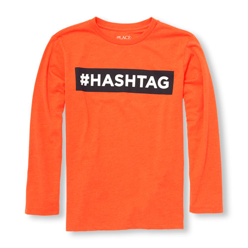 Boys Long Sleeve 'Hashtag' Graphic Tee