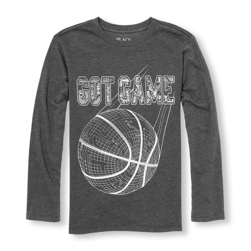 Boys Long Sleeve 'Got Game' Tech Basketball Graphic Tee