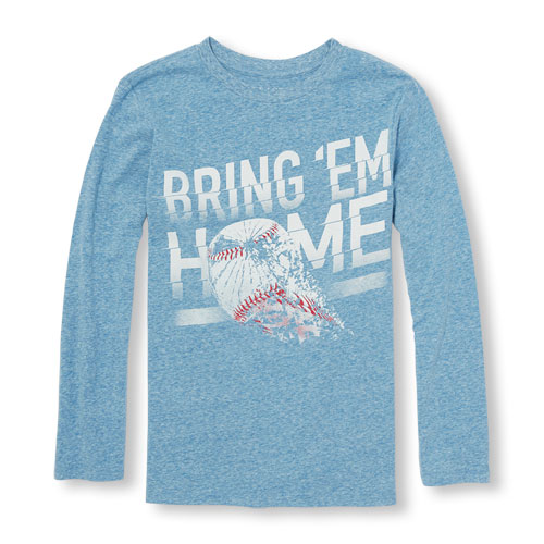 Boys Long Sleeve 'Bring Em Home' Baseball Graphic Tee