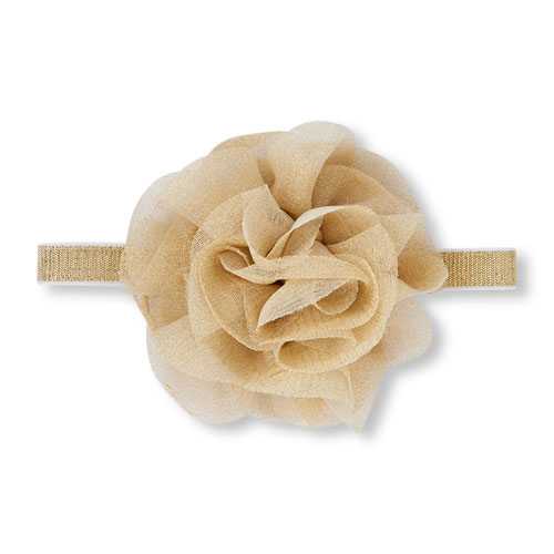 Baby Girls Oversized Metallic Mesh Flower Headwrap