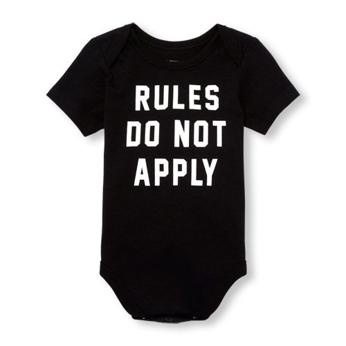 Baby Boys Daddy And Me Short Sleeve 'Rules Do Not Apply' Matching Graphic Bodysuit