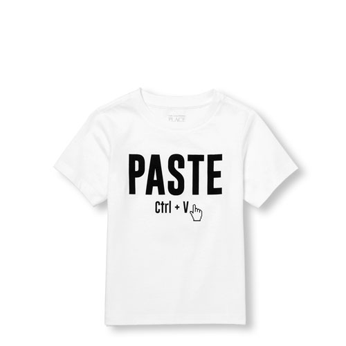 Toddler Boys Daddy And Me Short Sleeve 'Paste Ctrl V' Matching Graphic Tee
