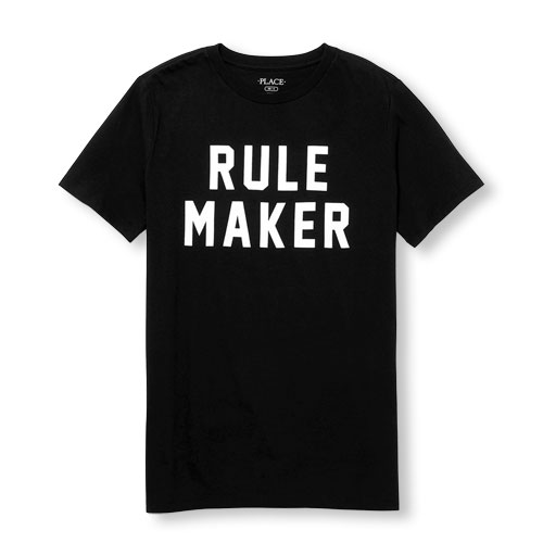 Mens Daddy And Me Short Sleeve 'Rule Maker' Matching Graphic Tee