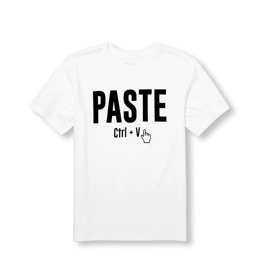 Boys Daddy And Me Short Sleeve 'Paste Ctrl V' Matching Graphic Tee