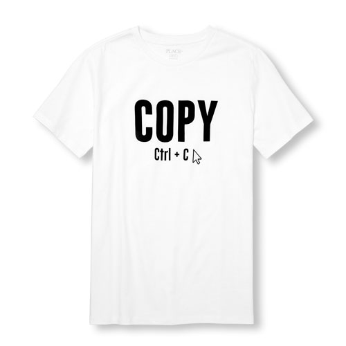 Mens Daddy And Me Short Sleeve 'Copy Ctrl C' Matching Graphic Tee